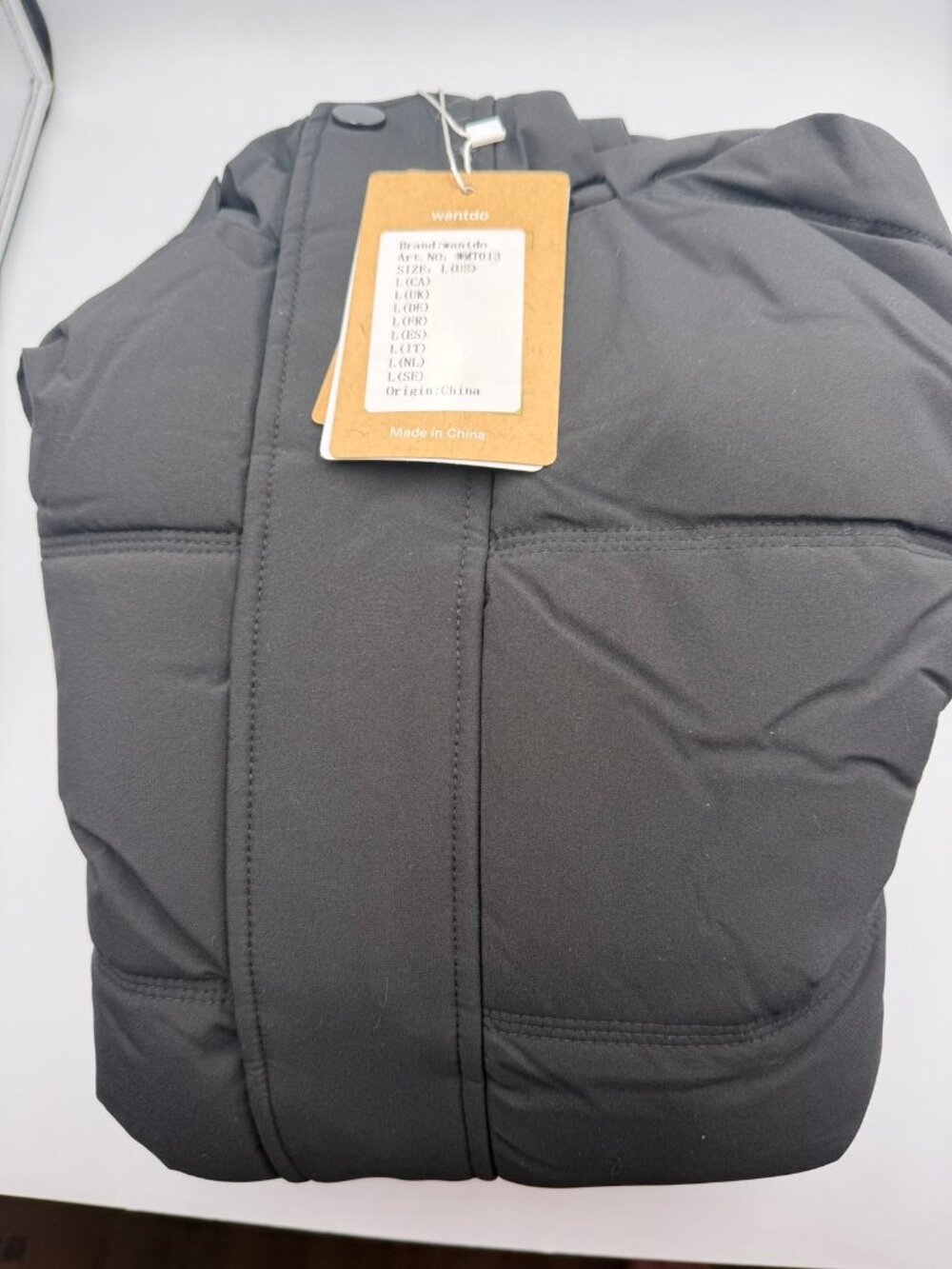 Women's Winter Puffer Jacket with Faux Fur Hood – Black, Size Large - Picture 8 of 8